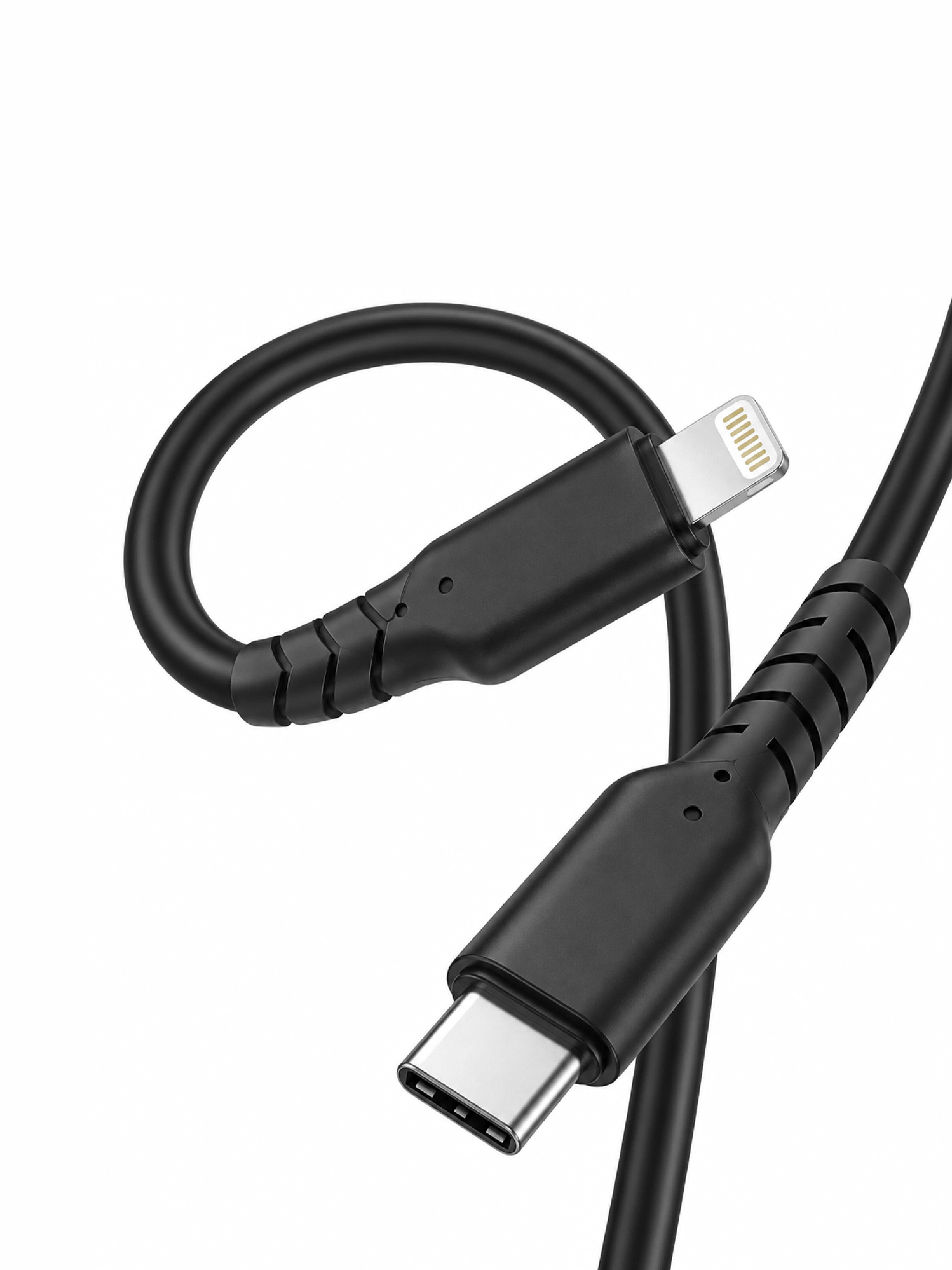 WELLTECH STAR55 USB-C to Lightning Fast Charging Cable, Multi-Layer Protection Tinned Copper Cores, 10,000+ Bend Lifespan Durable Cord for iPhone and Apple Devices (Black)