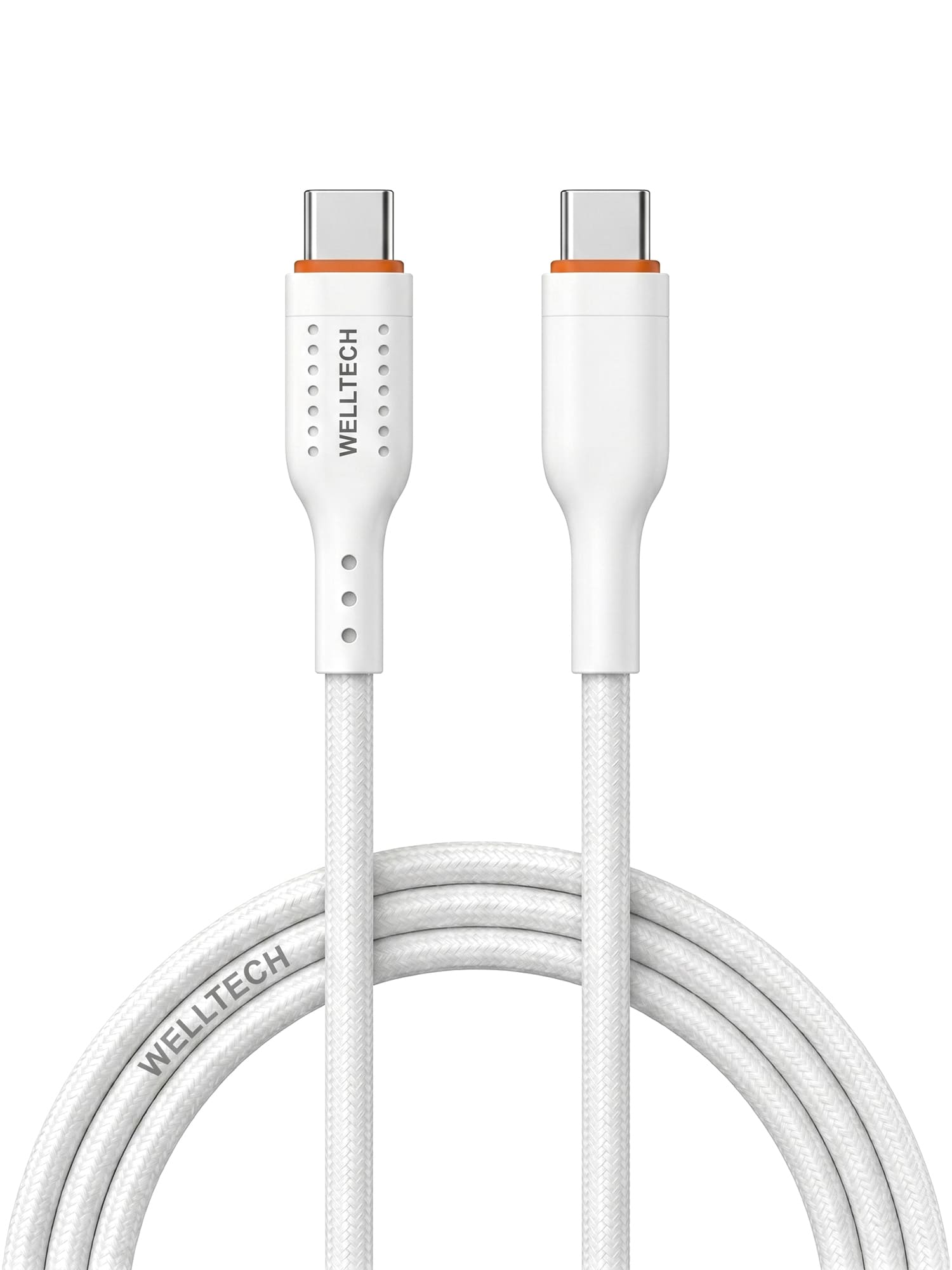 WELLTECH STAR60 60W Type-C to Type-C Fast Charging Cable, 1.2M Braided USB-C Cord with Smart Chip for Rapid Power Delivery and High-Speed Data Transfer